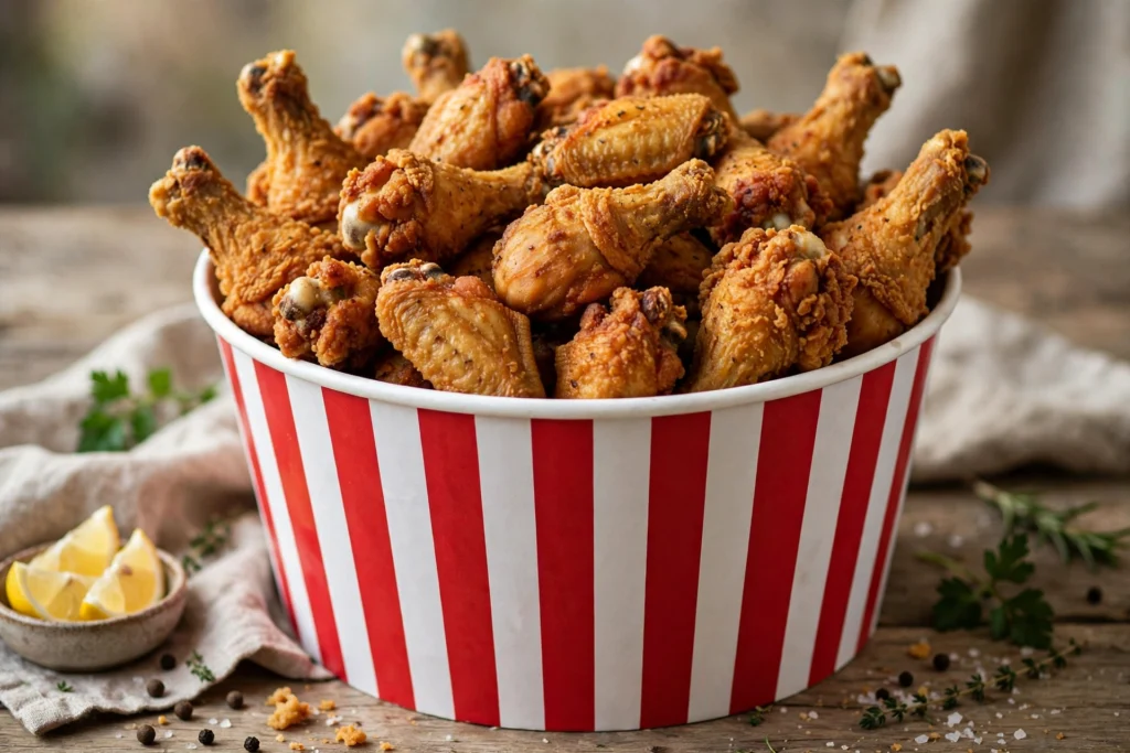 Großer Familien-Eimer mit Chicken Wings und Drumsticks